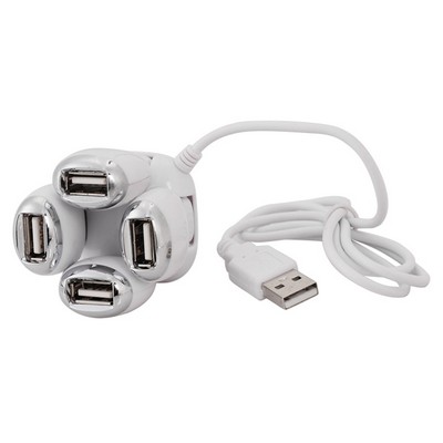 4 port USB Hub-Folding-1 color silk screen imprint for 1 side