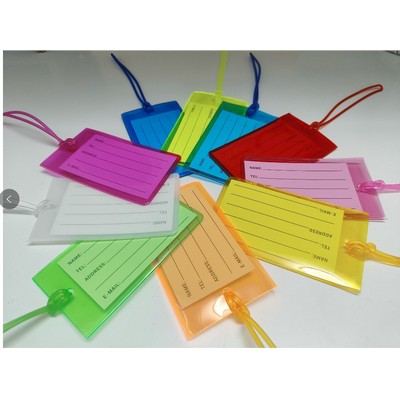 Clear PVC Luggage ID Tags with Loop Strap