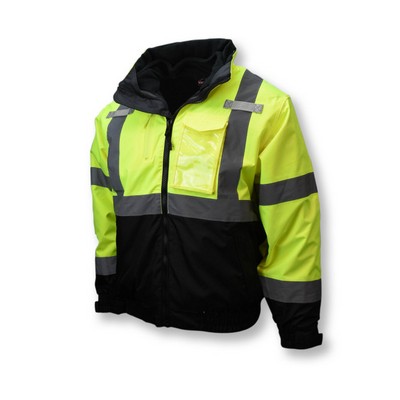 Radians® Hi Vis Black Bottom 3 In 1 Bomber Jacket