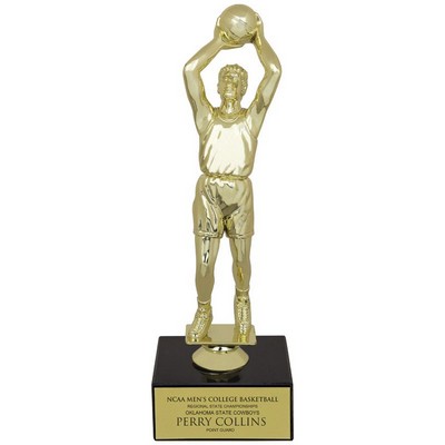 9 ½" Male Basketball Figure Trophy w/Black Marble Base