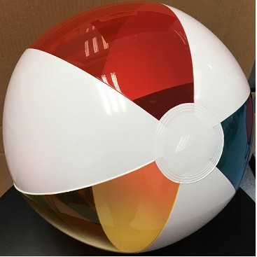 16" Inflatable Solid White & Transparent Color Beach Ball