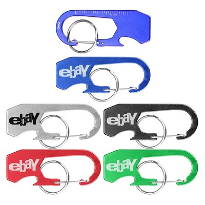 Ruler Carabiner Bottle Opener w/ Key Ring