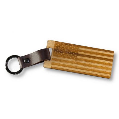 Premium Leather & Wood Keychain