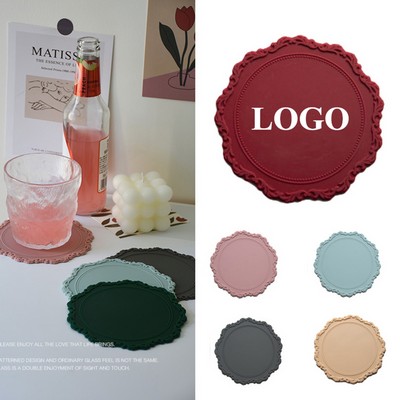 Lace Embossed Silicone Soft Coaster