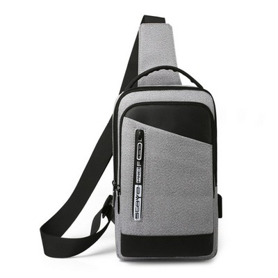 Cross Body Messenger Bag w/USB Charging Port