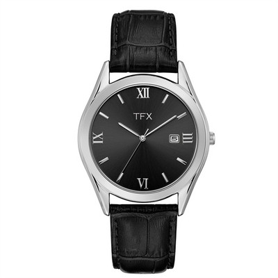 TFX by Bulova Men's Black Leather Strap Watch