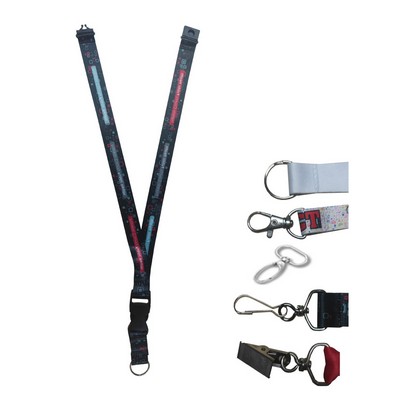 3/4" Dye-Sublimated Lanyard w/ Safety Breakaway Buckle Release