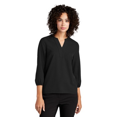 MERCER+METTLE™ Women's Stretch Crepe 3/4-Sleeve Blouse