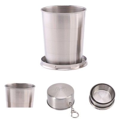 304 Stainless Steel Travel Portable Folding Cup - 8Oz