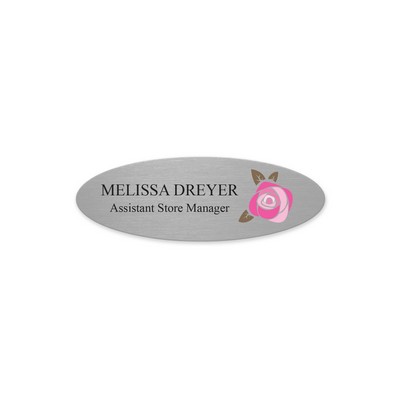 Printed Oval Metal Name Badge Magnet Fastener - Thin Oval (TO) 2.75" x 0.95"