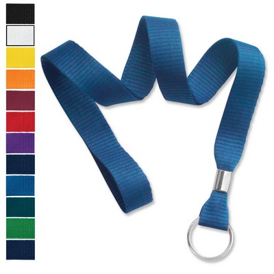 5/8" Blank Non-Breakaway Flat-Ribbed Polyester Lanyards with Split Ring