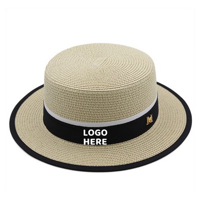 Flat Crown Fashion Straw Hat