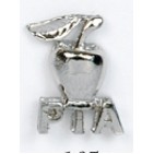 Silver PTA/Apple Stock Casting Lapel Pin