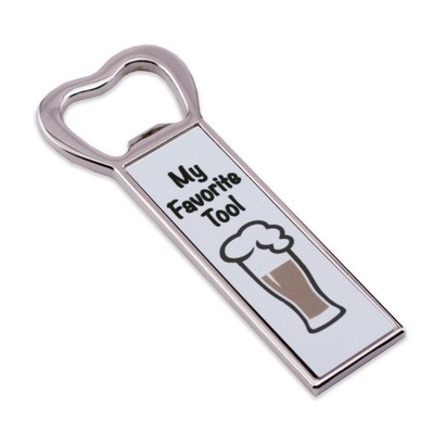 1.25" x 3.5" Steel Bottle Opener with Magnets