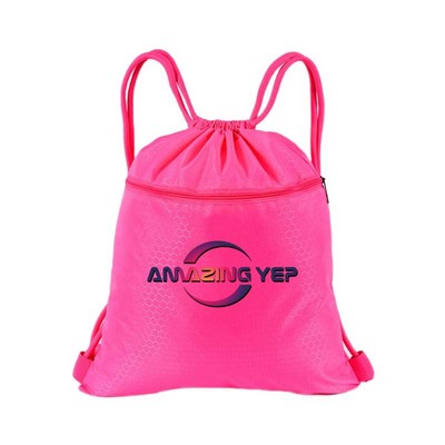 Polyester Outdoor Drawstring Pocket Sports Backpack