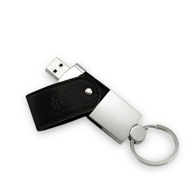 Joliet Leather Swivel USB Key Chain-2G