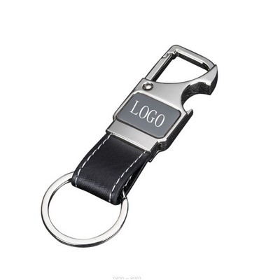 Metal Pu Key Chain With Bottle Opener/Key Tag/Key Holder