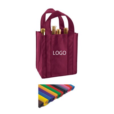 Non-Woven 4 Bottle Wine Tote