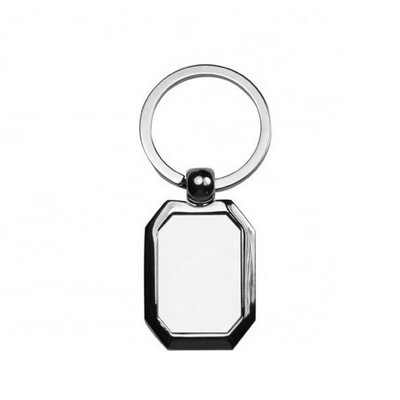 Octagon Shaped Metal Keyring