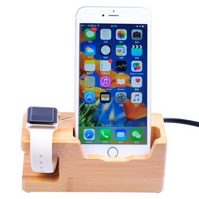 Bamboo Wood Charging Bracket Dock Phone Holder