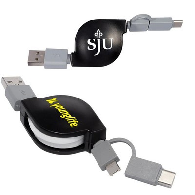 Retractable 3-in-1 Charging Cable