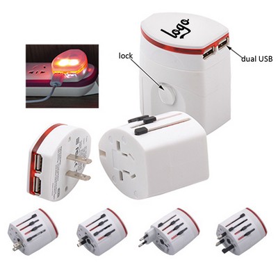 Universal Dual USB Light-Up Travel Adapter