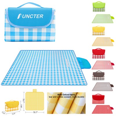 78 x 78 inch Picnic Mat, Extra Large Waterproof Beach Blanket for 6-8 People