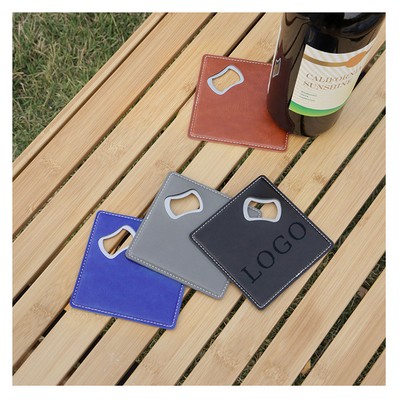 Stainless Steel Square Bottle Opener Coaster