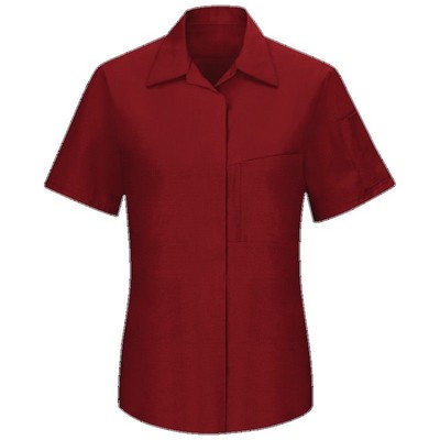 Red Kap® Women's Short Sleeve Performance Plus Shop Shirt w/OilBlok Technology - Fireball/Charcoal