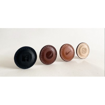 Premium Leather Golf Ball Marker SET OF 2 w/ Logo