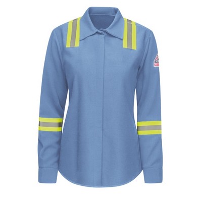 Bulwark™ Women's Concealed-Gripper Pocketless Work Shirt - Light Blue