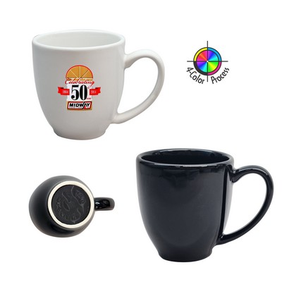 16 Oz. Vitrified Black Bistro Mug (Four Color Process)