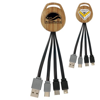 Wood Vivid Dual Input 3-in-1 Charging Cable