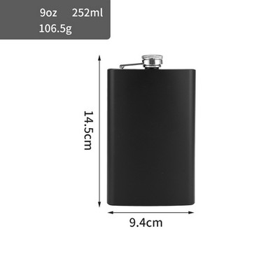 Black 9 OZ Stainless Steel Flask Women Whiskey Flask