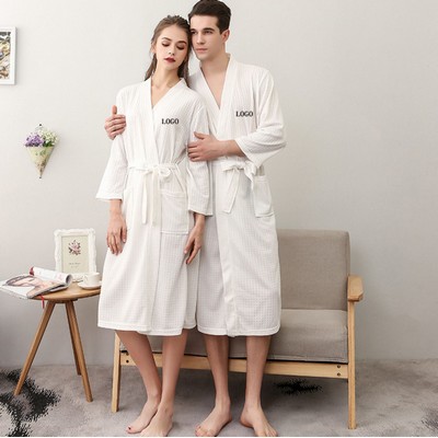 3/4 Sleeve Waffle Robe Unisex