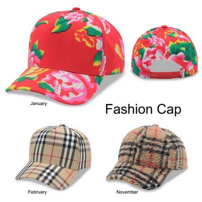 5 Panel Designer Plaid Cotton Baseball Cap