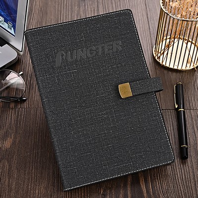 Cloth Grain PU Leather A5 Notepad