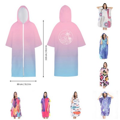 Quick Dry Surf Poncho With Hood Towel