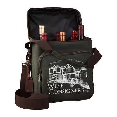 6-Bottle Insulated Canvas Wine Bag