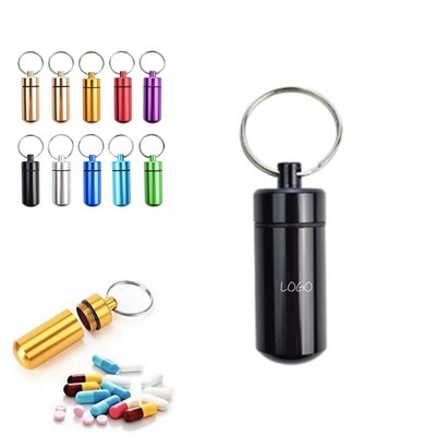 Mini Keychain Aluminum Pill Holder