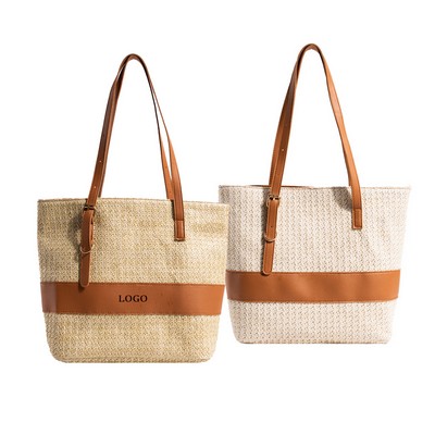 Natural Straw Tote