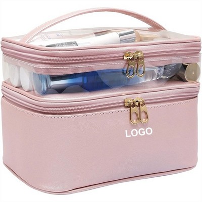 Double-Layer Makeup Bag - Organize In Style