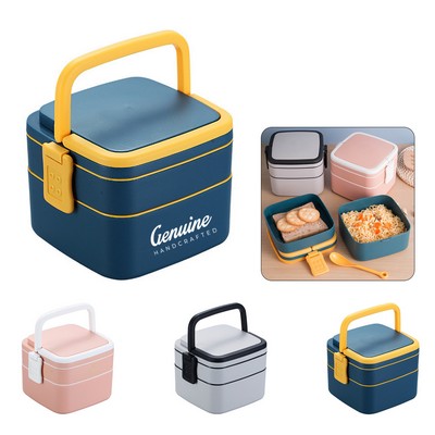 2-Layer Portable Lunch Container with Handle