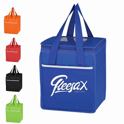 Non-Woven Wave Design Cooler Bag W/ID Holder