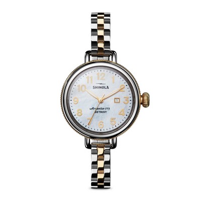 Shinola Ladies' Birdy Mother-of-Pearl Dial Two-Tone Stainless Steel Bracelet Watch