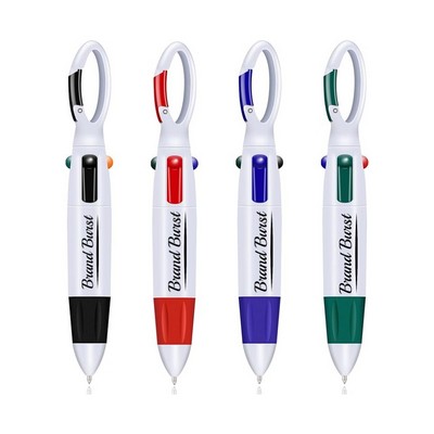 4-in-1 Shuttle Pen With Carabiner Keychain