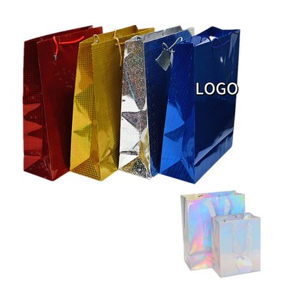 Holographic Foil Paper Gift Bags with Handles