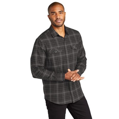 Port Authority Long Sleeve Ombre Plaid Shirt