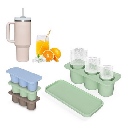 3 Sizes Silicone Cylinder Ice Mold with Lid