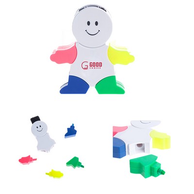 4 Colors Cartoon Humanoid Highlighter